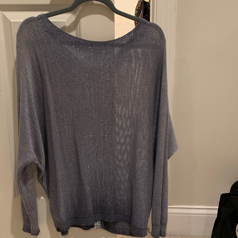 Elegant Shimmering Gray Women's Sweater